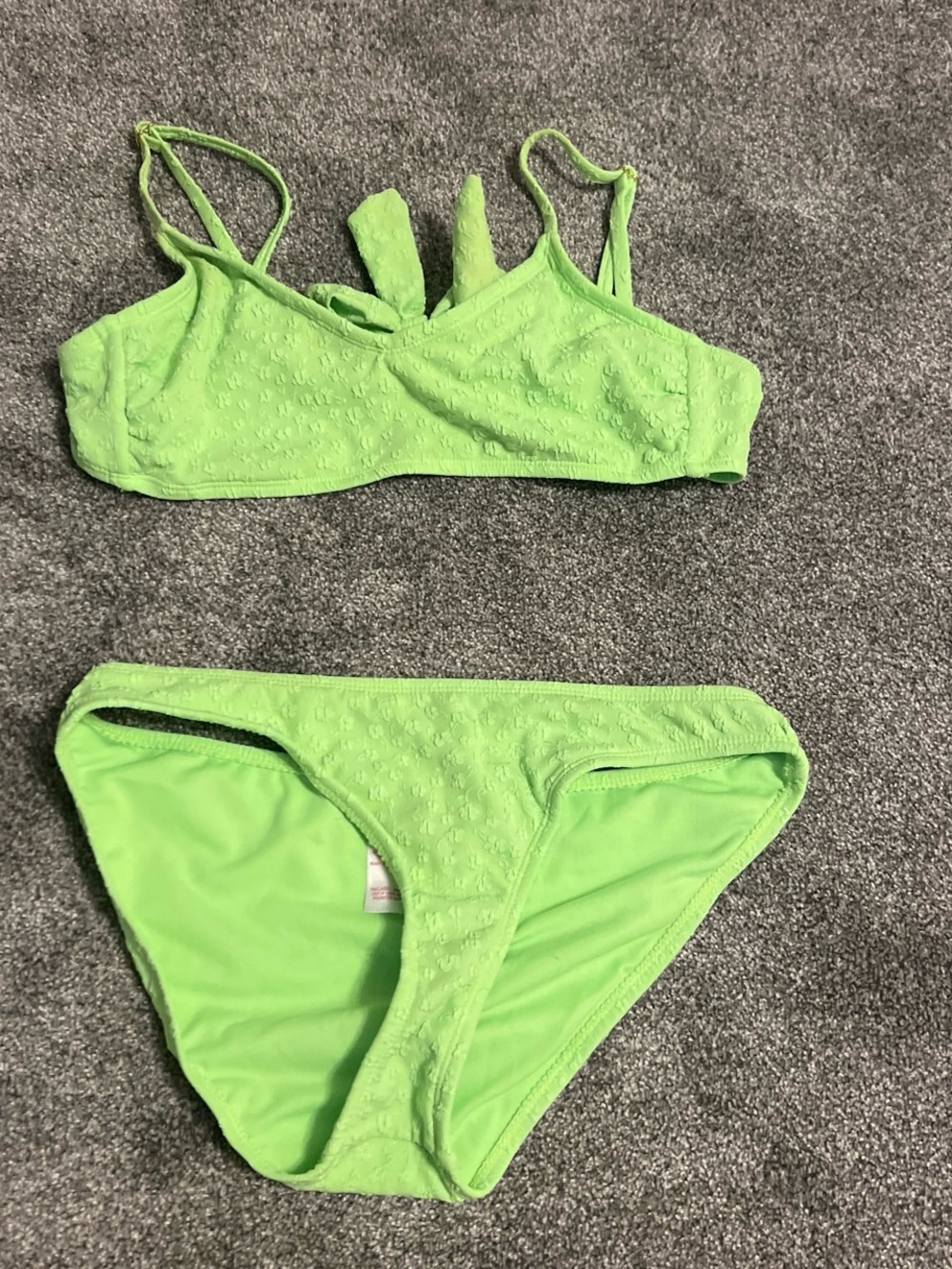No Boundaries Neon Lime Green Two-Piece Bikini Set